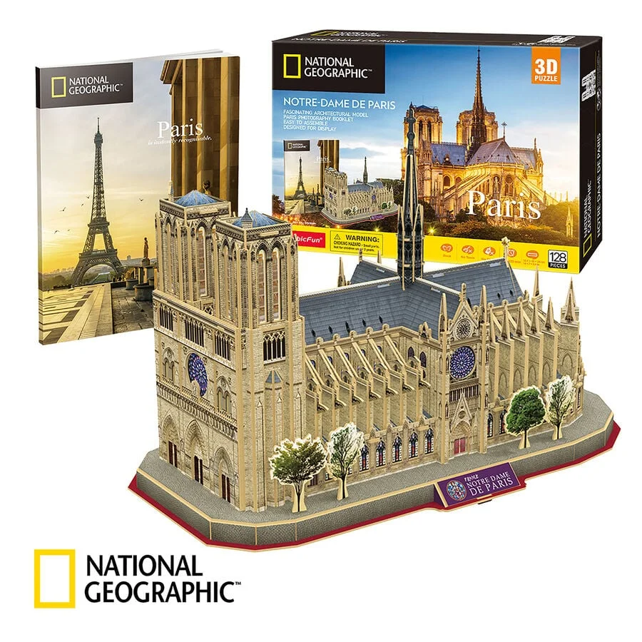 Construeix la Catedral de Notre-Dame de París amb el Puzle 3D de National Geographic™ de 128 peces