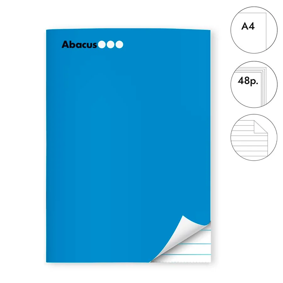 Llibreta grapada Abacus A4 48 fulls ratlla blau Llibreta grapada Abacus A4 48 fulls ratlla blau