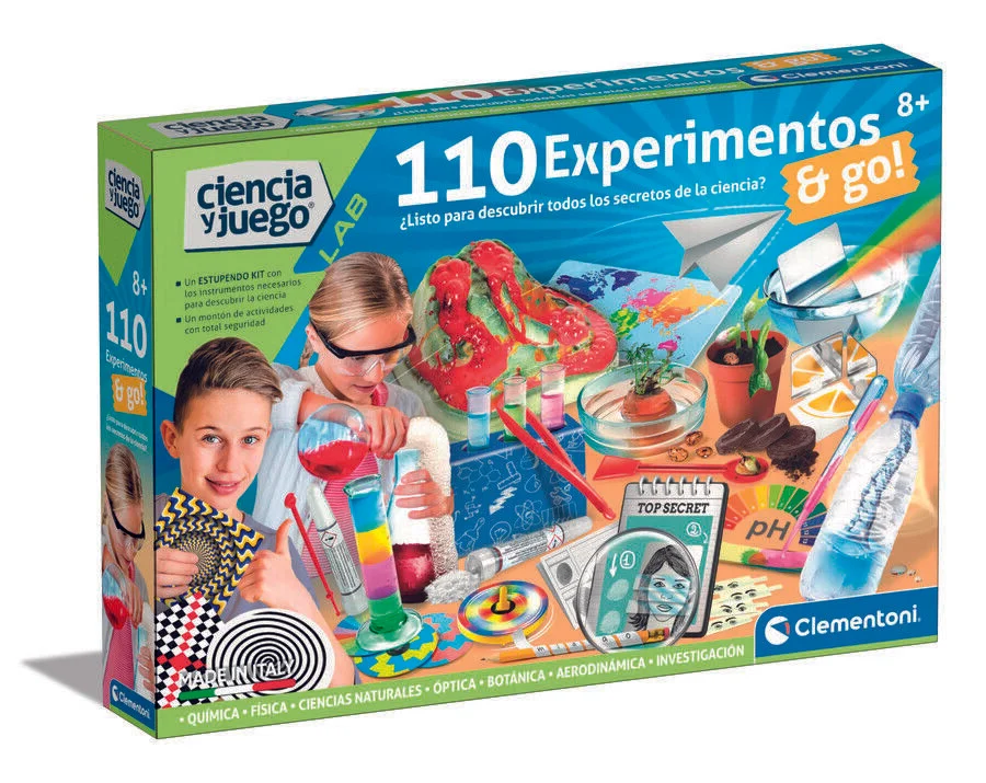 <strong>110 Experiments</strong> de Clementoni és un laboratori de ciències completíssim que aplega 110 experiments fàcils, divertits i segurs! Pe...