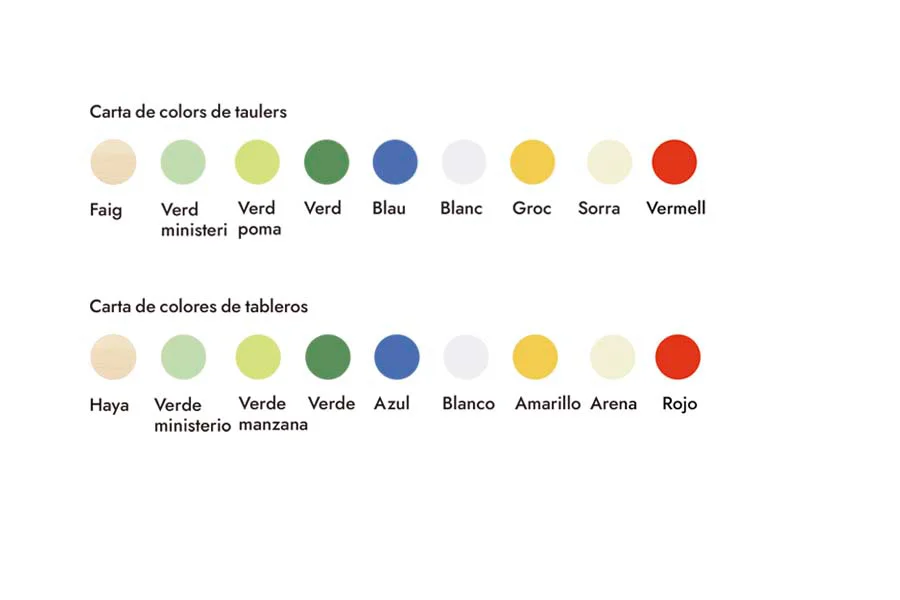 Taula diversos usos 160x80x76cm DM19mm tauler verd poma potes blanc