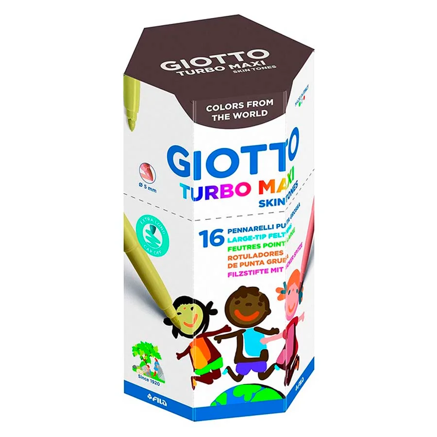 Retoladors Giotto Turbo Maxi Skin Tones 16 colors Retoladors Giotto Turbo Maxi Skin Tones 16 colors