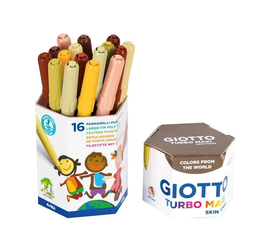 Retoladors Giotto Turbo Maxi Skin Tones 16 colors Retoladors Giotto Turbo Maxi Skin Tones 16 colors