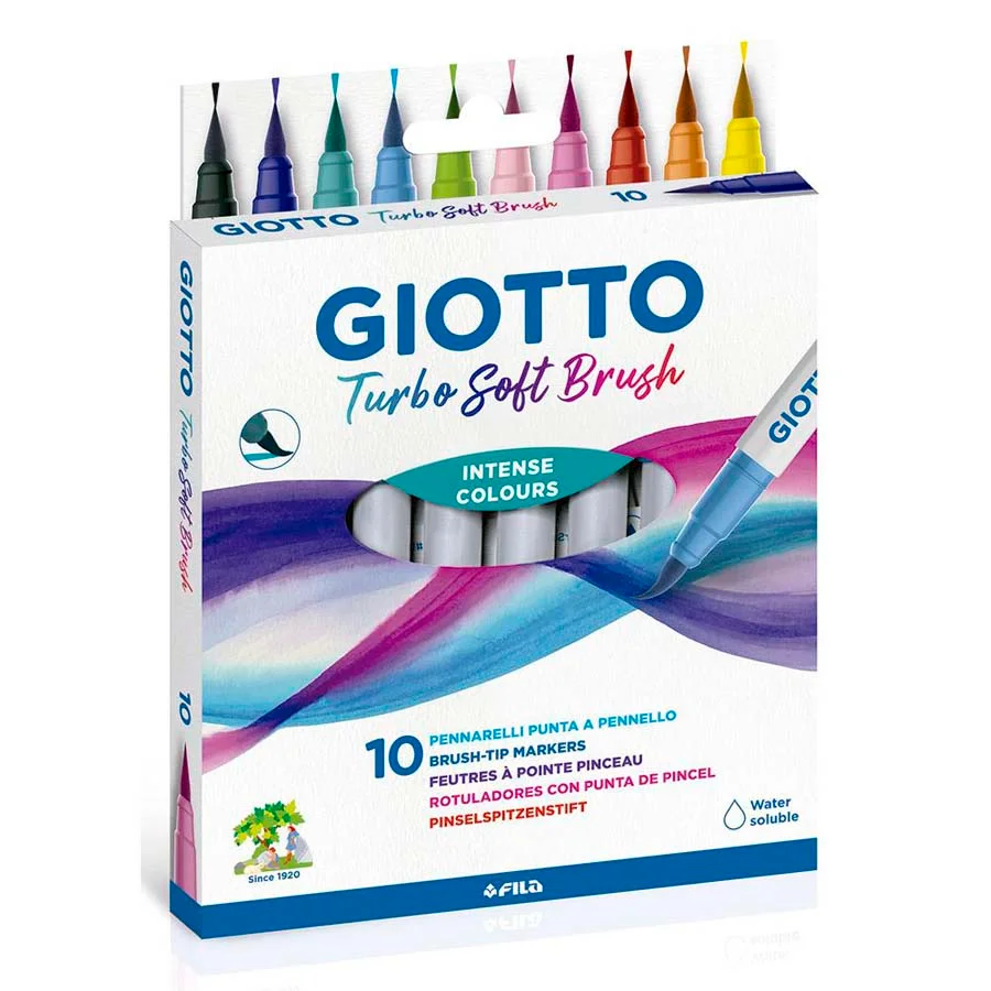 Retoladors de colors Giotto Turbo Soft Brush 10 colors Retoladors de colors Giotto Turbo Soft Brush 10 colors