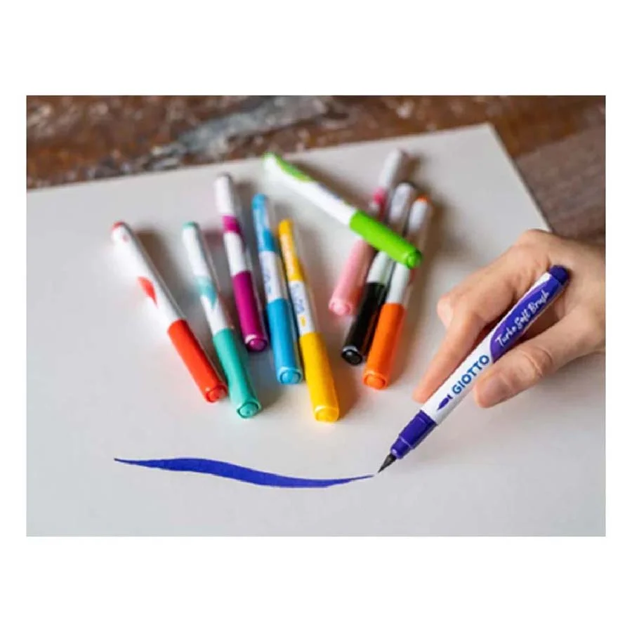 Retoladors de colors Giotto Turbo Soft Brush 10 colors Retoladors de colors Giotto Turbo Soft Brush 10 colors