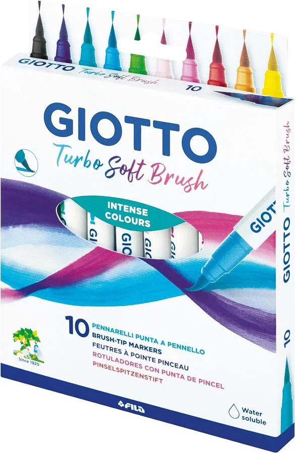 Retoladors de colors Giotto Turbo Soft Brush 10 colors Retoladors de colors Giotto Turbo Soft Brush 10 colors