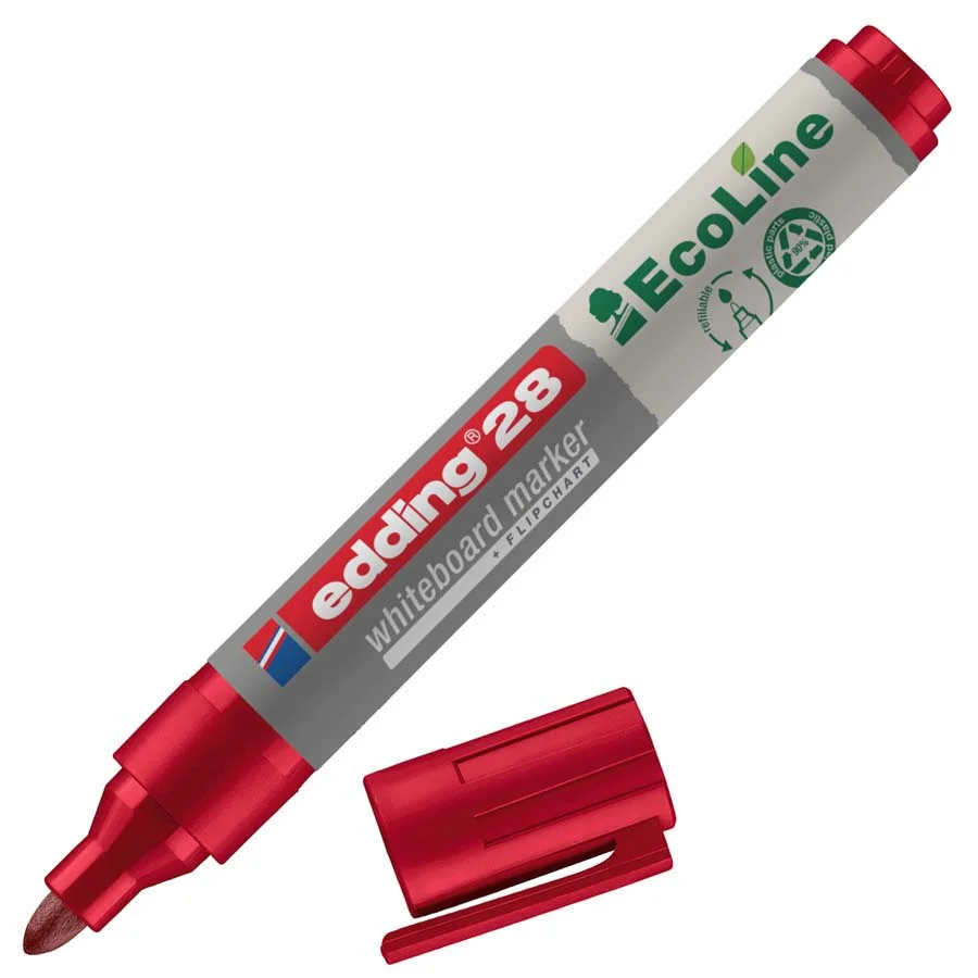 Retolador Pissarra blanca Edding Ecoline 28 vermell