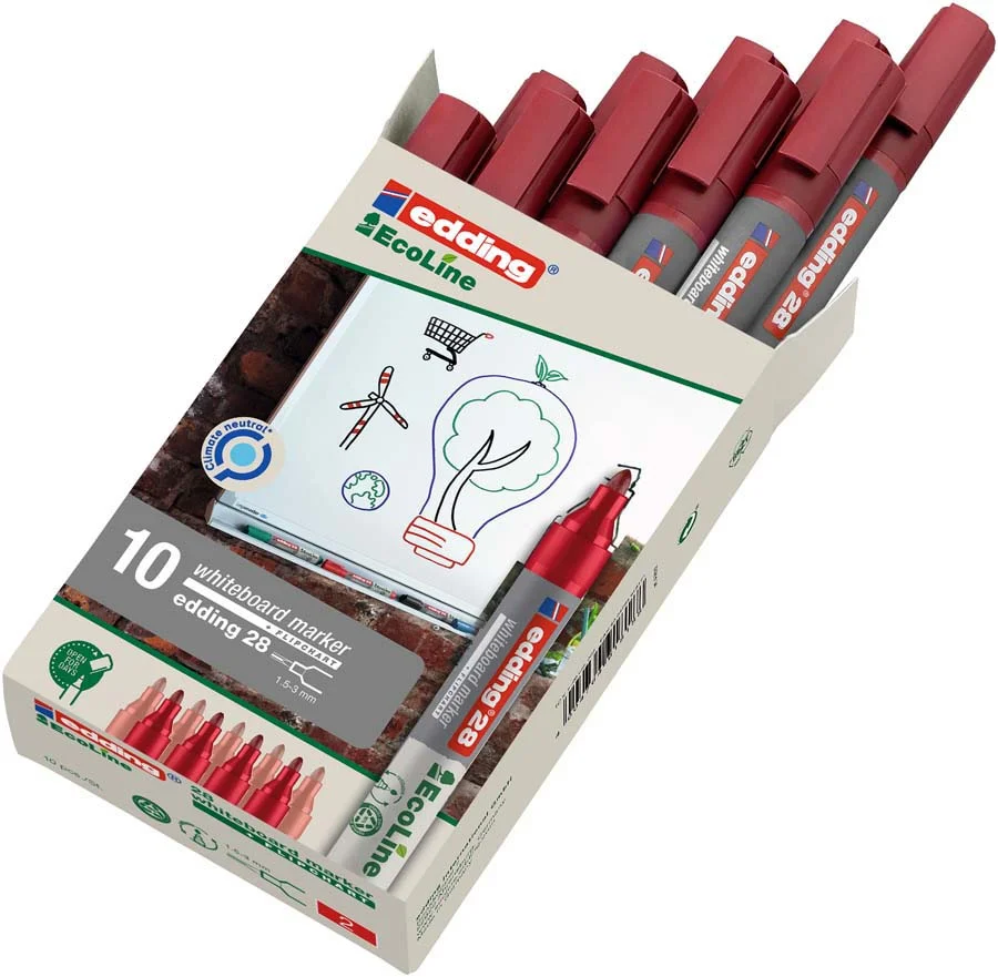 Retolador Pissarra blanca Edding Ecoline 28 vermell