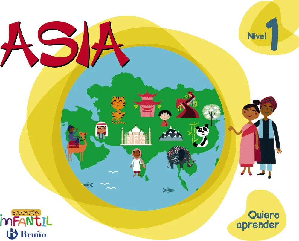 Llibre de text de Quiero Aprender Nivel 1 Asia recomanat per l’assignatura de Projectes per al curs de Infantil 3 anys amb una edat de 3 a 4 anys....
