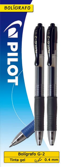 Bolígrafs gel Pilot G-2 negre 2u