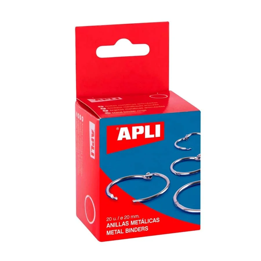 Anelles metàl·liques 20mm Apli 20u