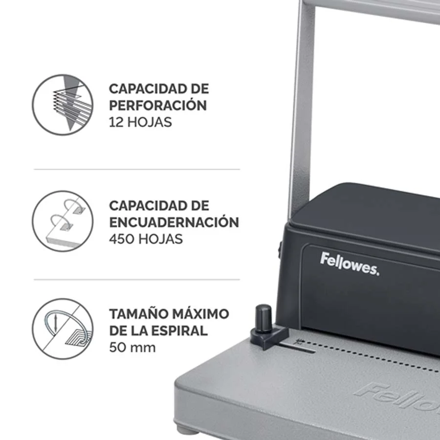 Màquina enquadernadora espiral Fellowes Metal 50R Màquina enquadernadora espiral Fellowes Metal 50R
