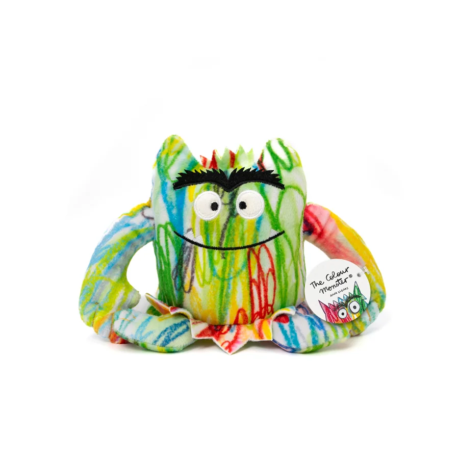 Peluix del personatge del llibre infantil <i>El Monstre de Colors</i>.<br><br>Peluix bordat de 15cm.