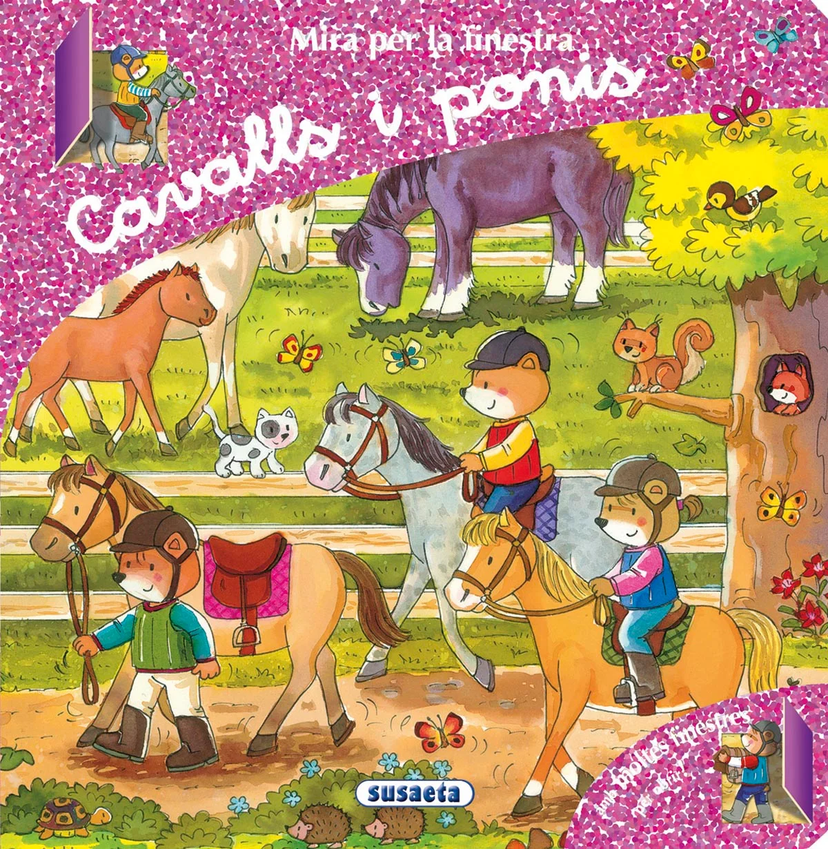 Amb aquest llibre ple de finestres descobriràs un munt de sorpreses sobre els ponis i els cavalls. Serà molt divertit!