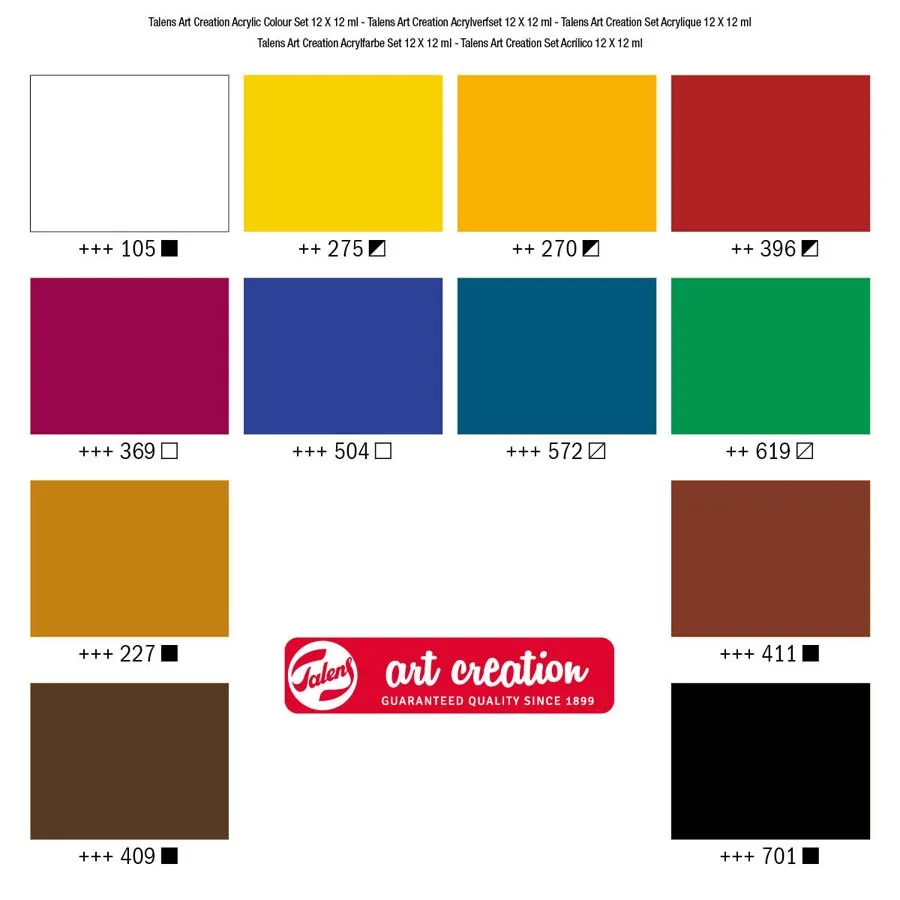Set Acrílic Talens Art Creation 12 colors 12ml
