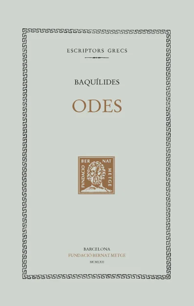 Aquest volum conté les Odes de Baquílides.