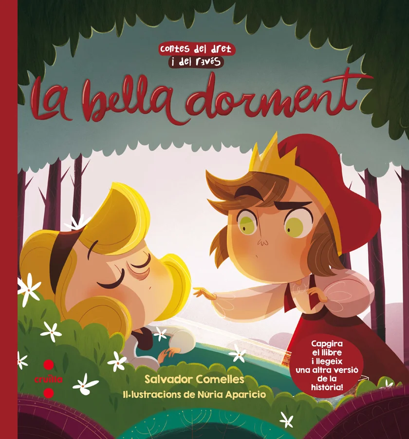 Llibre amb dos contes diferents. Si el poses del dret, llegiràs el conte de la bella dorment. I, si el poses del revés, una altra versió de la his...