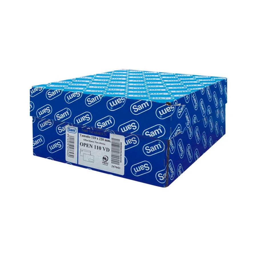 Sobres blanc amb finestra 110x220mm 90g 500u