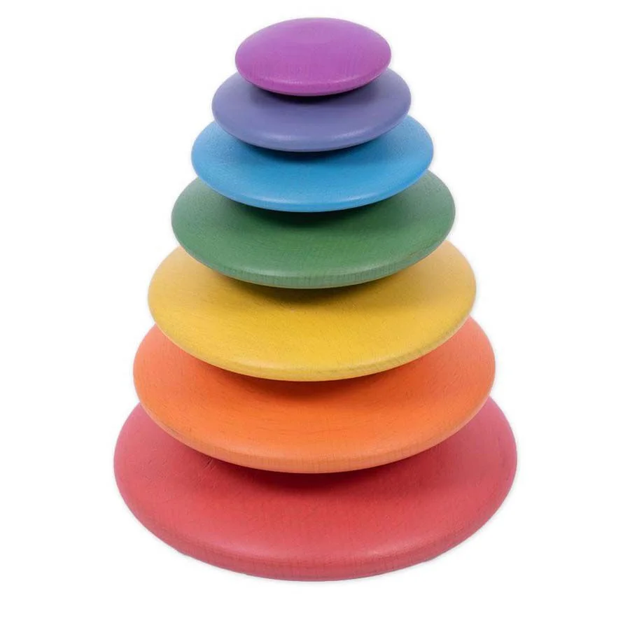 Pedres de fusta de colors 7 unitats