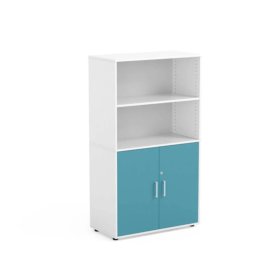 Armari blanc 4 espais portes inferiors blau navy