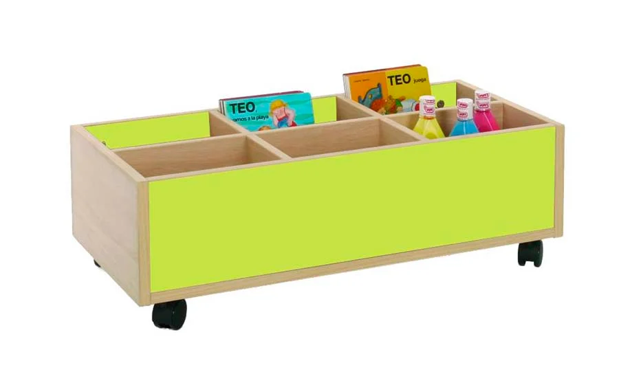 Carro baix amb compartiments 80x40x27cm estructura faig frontal faig