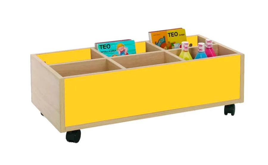 Carro baix amb compartiments 80x40x27cm estructura faig frontal faig