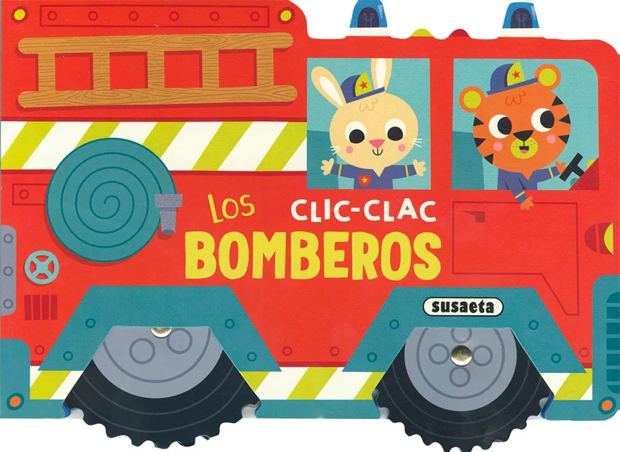 Viaja con los bomberos y diviértete rodando con ellos: este libro con forma de camión de bomberos ¡tiene ruedas que suenan al girar! Un libro-jugu...