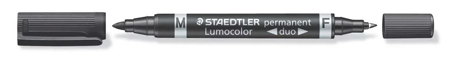 Retolador permanent Staedtler Lumocolor Duo negre