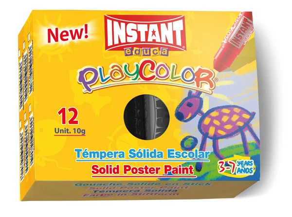 Témpera sòlida Playcolor Monocolor 10g negre 12u Témpera sòlida Playcolor Monocolor 10g negre 12u
