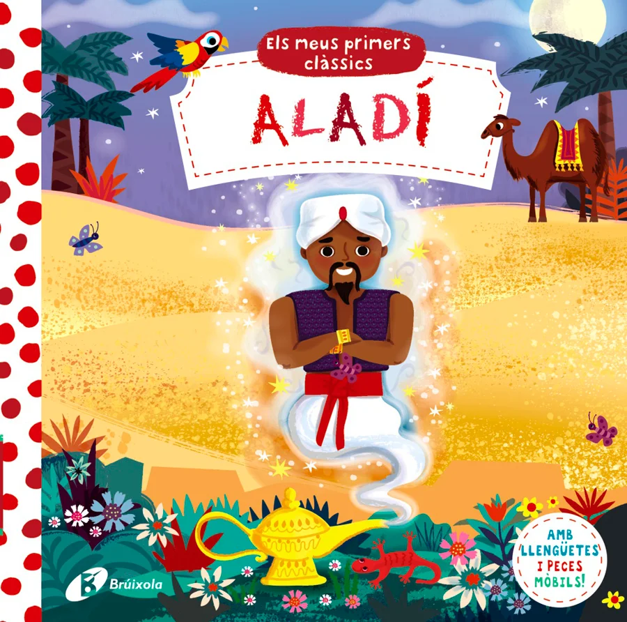 Una divertida adaptació, amb llengüetes i peces mòbils, perquè els més petits gaudeixin del seu primer llibre d' ''Aladí''.<BR><BR>