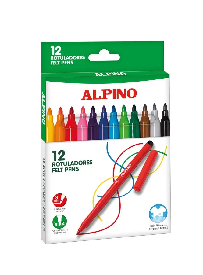 Retoladors Alpino 12 colors
