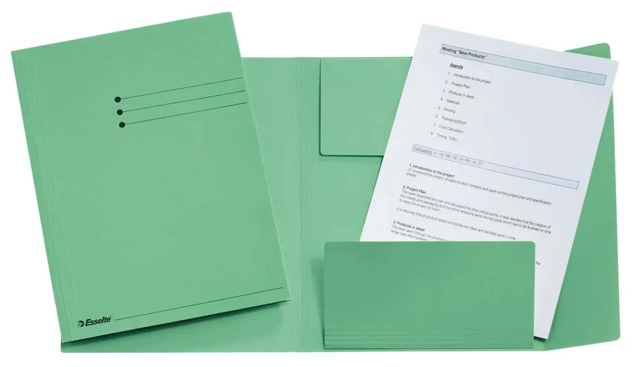 Subcarpeta Esselte 3 solapes A4 verd