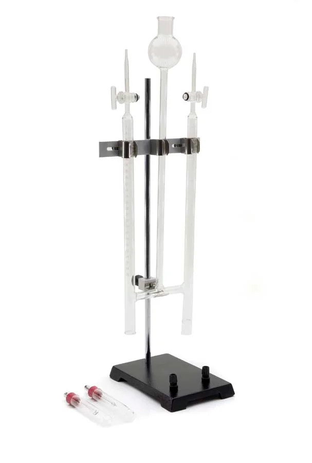 El <b>Voltàmetre de Hofmann</b> amb elèctrodes de platí és un instrument de laboratori d'alta precisió dissenyat per a la descomposició electrolít...