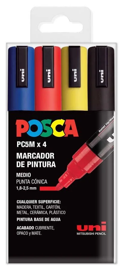 Retoladors Posca PC-5M 1,8-2,5mm Basic 4 colors Retoladors Posca PC-5M 1,8-2,5mm Basic 4 colors
