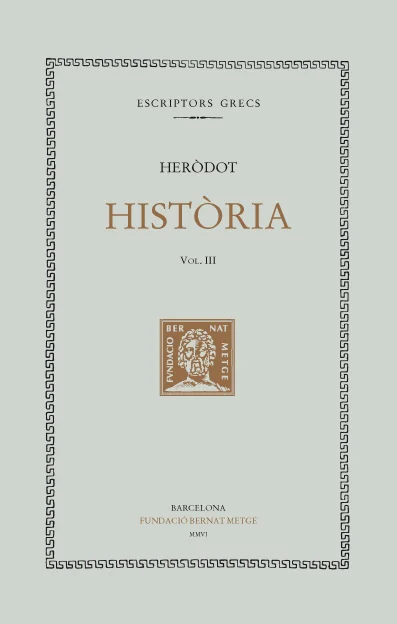Aquest volum inclou el llibre tercer de l'obra de l'Heròdot.
