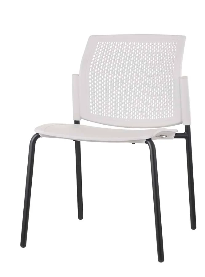 Cadira Confident sense braços blanc potes gris