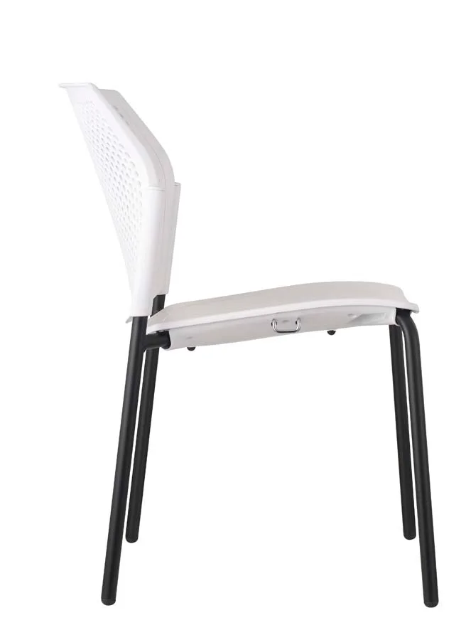Cadira Confident sense braços blanc potes gris