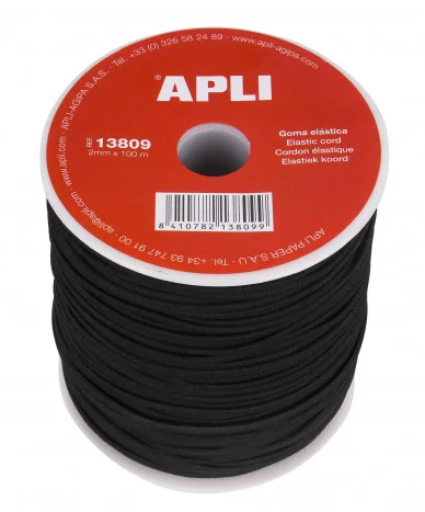 Goma elàstica Apli 2mmx100m negre Goma elàstica Apli 2mmx100m negre