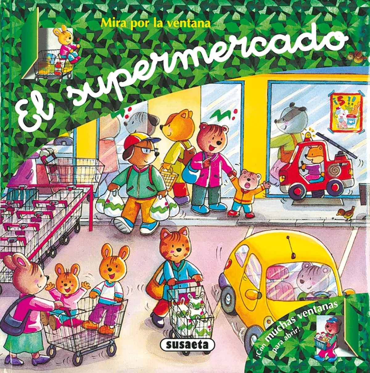 Asómate al supermercado y diviértete con este libro repleto de ventanitas, entra en sus páginas y descubre un mundo lleno de sorpresas.