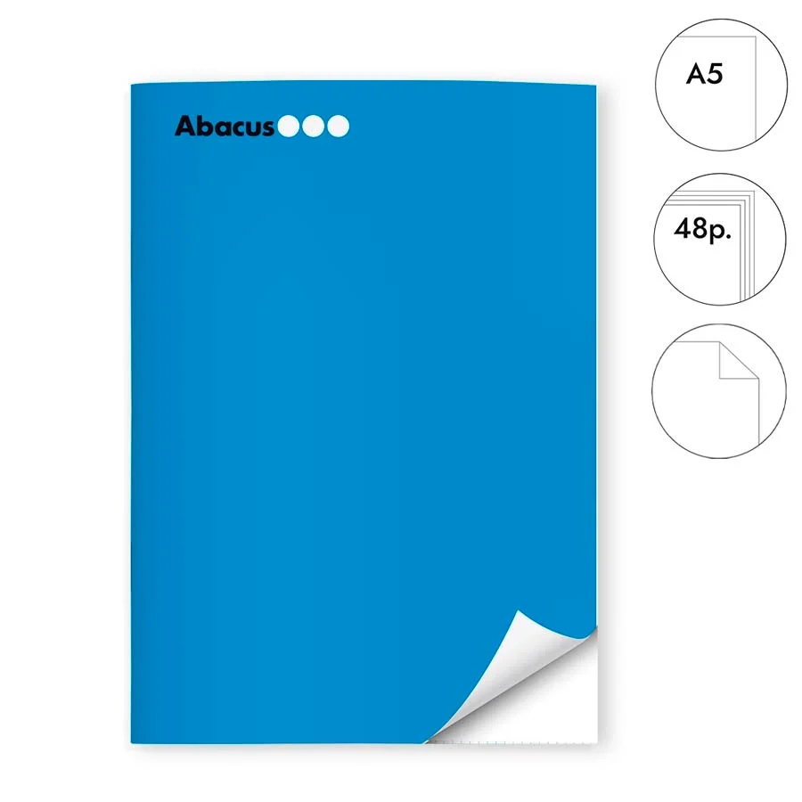 Llibreta grapada Abacus A5 48 fulls llis blau