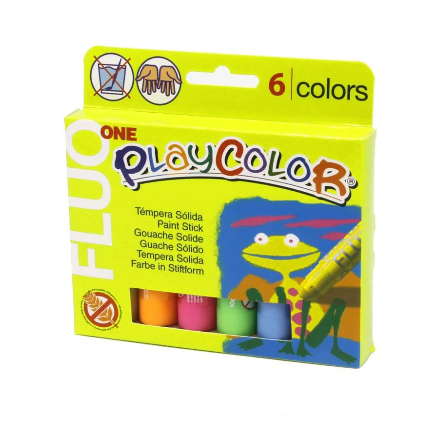 Témpera sòlida Playcolor fluorescent 10g 6 colors