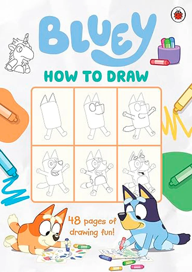 Draw your favourite Bluey characters with this easy and fun step-by-step guide! Learn how to draw Bluey and Bingo and all their family and friends...