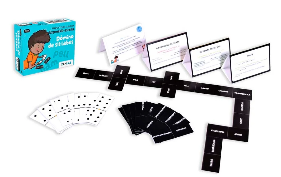 El <b>Dòmino de síl·labes</b> de <b>Gam Lab</b> és un material educatiu enfocat a l'aprenentatge de la lectoescriptura en català. El set inclou fi...