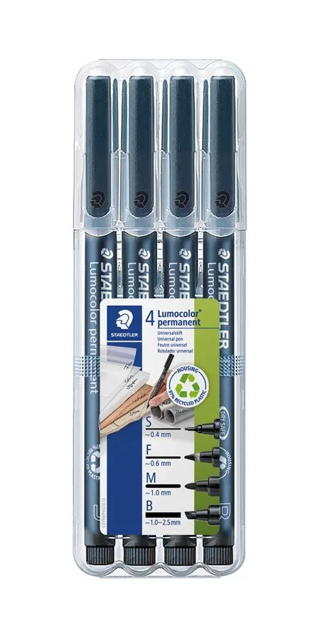 Retoladors permanents Staedtler Lumocolor S/F/M/B 4u