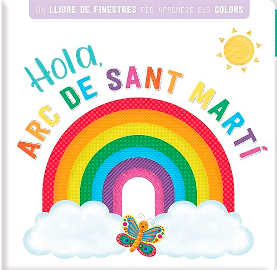 Un enginyós llibre de finestretes per aprendre els colors de l'arc de Sant Martí.