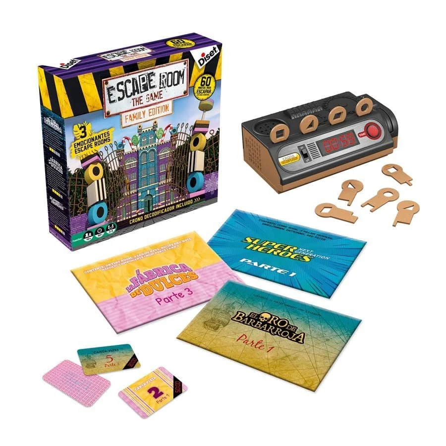 Escape Room Family per jugar a noves aventures en família! Sent l'emoció i gaudeix d'un Escape Room a casa teva.<br> En aquest joc impredictible i...