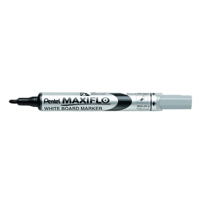 Retolador pissarra blanca Maxiflo negre 12u