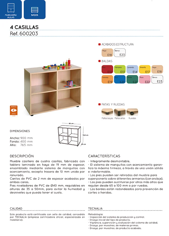 Moble baix 4 caselles 90x61x40cm estructura faig baldes faig Moble baix 4 caselles 90x61x40cm estructura faig baldes faig