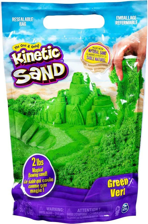 Descobreix Kinetic Sand, la sorprenent sorra que s'adhereix a ella mateixa, però no a tu.<br>Aquesta sorra màgica de color verd que es modela faci...
