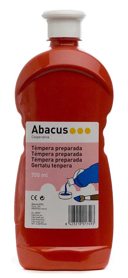 Témpera preparada Abacus 750ml vermell Témpera preparada Abacus 750ml vermell