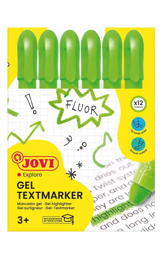 Marcador de Cera Gel Jovi fluorescent verd 12u Marcador de Cera Gel Jovi fluorescent verd 12u